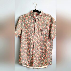 EUC Bermies men's collared button-up short sleeve shirt Hybrid fabric floral M